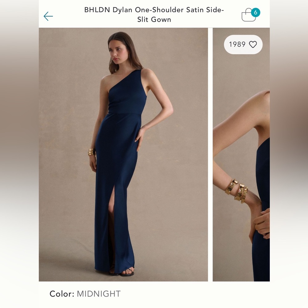 DYLAN SATIN CHARMEUSE MAXI DRESS in dark blue